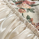GobekUsa Chic Flowers Jacquard Cotton Bedding Set with Ruffles