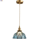 GobekUsa Blue Glass LED Pendant Light Fixture - Nordic Modern Hang Lamp