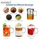 GobekUsa 477ML Glass Tea Infuser Mug | Borosilicate Glass with Stainless Steel Infuser