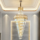 GobekUsa Elegant Crystal Chandelier for Duplex Spiral Staircase and Living Room