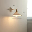 GobekUsa Ceramic LED Wall Lights Fixture with Copper Arm for Bedroom Living Room