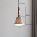 GobekUsa Copper Ceramic LED Pendant Lamp with Wood Handle for Home Decor
