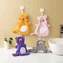 GobekUsa Cartoon Cat Coral Velvet Hand Towels: Soft, Cute, Quick Dry Bath Towels