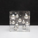 GobekUsa Abstract Metal Ball Artworks in Transparent Acrylic Container Boxes