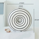 GobekUsa Geometric Stripes Ceramic Vase with Round Cut-outs for Home Decor