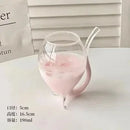 GobekUsa Heart Love Glass Mug Set - Couple Cups, Bird & Cocktail Glass Tea Coffee Cup