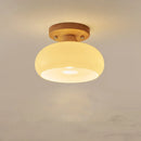 GobekUsa LED Wood Canopy Ceiling Lamp Modern Living Room Light Fixtures