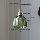 GobekUsa Clear Glass LED Pendant Light Fixture Modern Copper Knob Switch Hang Lamp