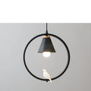GobekUsa Iron Ring Pendant Lights Nordic Modern Child Bedroom Hanging Lamps Led Bird Light E27