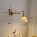 GobekUsa Brass Swing Arm Wall Sconce Creamic Wall Lights