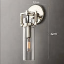 GobekUsa Industrial Glass Wall Lamp Retro Sconce for Bedroom Study Loft Dining Room