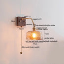 GobekUsa Ceramic Copper LED Wall Lamps Pull Chain Switch Modern Stair Light Fixtures