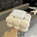 GobekUsa Cloud Ceramic Tissue Box - White Porcelain Desk Decoration
