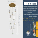 GobekUsa Gold Crystal Raindrop Chandelier for Staircase Foyer