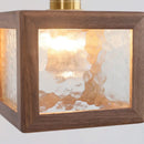 GobekUsa Clear Glass Walnut Wood LED Pendant Lamp - Nordic Modern Hanging Lights
