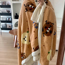 GobekUsa Korean Cartoon Plush Blanket, Soft Nap Sofa Cover for Home Dormitory