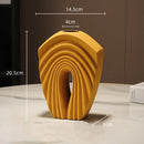 GobekUsa Geometric Folds Ceramic Flower Vase - Home Decor Handicrafts