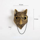 GobekUsa Golden Deer Head Wall Hook: Antique Bronze Resin Animal Pendant for Stylish Wall Decor