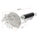 GobekUsa Double-layer Stainless Steel Potato Masher & Food Crusher for Kitchen Vegetable Fruit