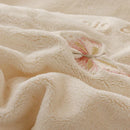 GobekUsa Butterflies & Flowers Embroidery Ruffles Princess Bedding Set - 4Pcs