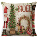 GobekUsa Christmas Snowman & Santa Claus Linen Pillow Cover for Festive Living Room Decor