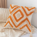 GobekUsa Boho Square Pillowcase with Embroidery & Tassel Detail for Living Room Sofa