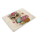 GobekUsa Cute Owl Animal Placemat Music Bird Kitchen Dining Table Mats Coaster Bowl Cup Mat