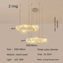 GobekUsa Golden Crystal Chandelier: Nordic Modern Luxury LED Hanging Halo for Living Room