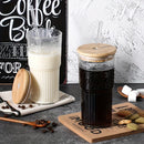 GobekUsa 500ml Ribbed Glass Cup with Lid and Straw | Stylish Drinking Glass for Any Occasion