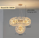 GobekUsa Gold Crystal Chandelier: Luxury LED Hanging Lamp for Living and Dining Room