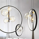 GobekUsa Ball Bubble LED Chandelier: Modern Round Ring Pendant Light for Dining Room & Bar
