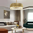 GobekUsa Crystal 2024 Ceiling Chandeliers: Modern Dimmable LED Round Lamps Black