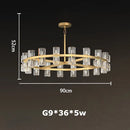 GobekUsa Crystal Black Gold Luxury LED Hanging Pendant Light for Living Room