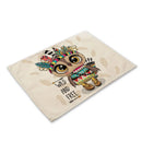 GobekUsa Cute Owl Animal Placemat Music Bird Kitchen Dining Table Mats Coaster Bowl Cup Mat