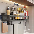 GobekUsa Double-Layer Kitchen Organizer Wall Spice Storage Rack