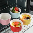 GobekUsa Ceramic Baking Bowl 3.5 Inch High Temp Resistant Dessert Pudding Bowl
