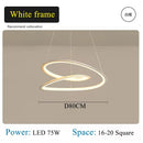 GobekUsa Kepler Round LED Chandelier for Living Room Decor White Pendant Lamp