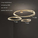 GobekUsa Crystal LED Chandelier: Elegant Irregular Ring Pendant Light for Modern Home Decor