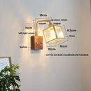 GobekUsa LED Walnut Wood Cube Glass Wall Light with Pull Chain Switch