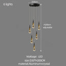 GobekUsa Crystal Chandelier for Stairwell and Living Room Dimming Lighting