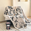GobekUsa Double-Layer Jacquard Lamb Wool Blanket - Cozy Sofa Throw for Winter Home Comfort