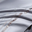 GobekUsa Cotton Satin Jacquard Embroidery Bedding Set with Elastic Sheet & Duvet Cover