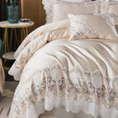 GobekUsa Lace Silk Cotton Luxury French Wedding Bedding Set for Chic Princess Bedrooms