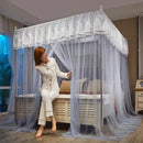 GobekUsa Lace Palace Mosquito Net Tent for Queen/Double Bed with Stainless Steel Frame