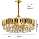 GobekUsa Gold Crystal Chandelier Lights LED Nordic Classic Living Room Lamparas