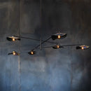 GobekUsa Lotus Leaf Glass Iron Chandelier for Bedroom Living Room Hall Lighting