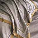 GobekUsa Egyptian Cotton Leopard Jacquard Luxury Bedding Set with Satin Finish