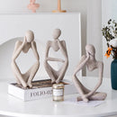 GobekUsa Abstract Thinker Woman Figurine Resin Sculpture Modern Art Decor Craft Ornament