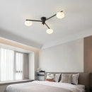 GobekUsa Brass Glass Ceiling Lamp, G9 Bulb Suspension Light for Bedroom, Living Room