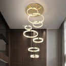 GobekUsa Duplex Crystal Chandelier for Modern Living Room & Empty Stairwell Building